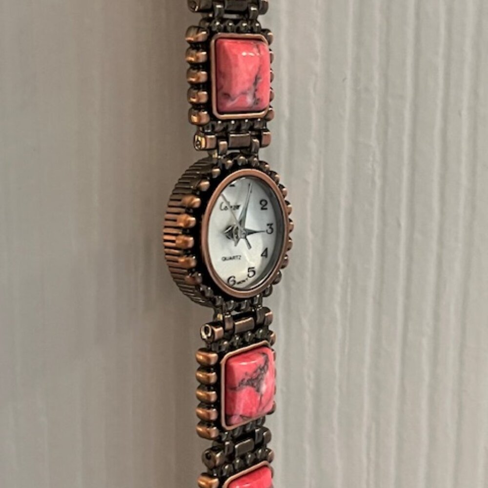 COLLEZIO | Women's Quartz Watch Pink Stone Accents-NEW Battery